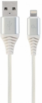 Gembird Premium Cotton Braided USB to 8-pin 2m Silver | White