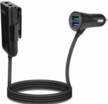 Gembird 4-port Front and Back Seat Car Charger