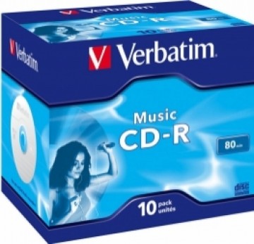 Matricas CD-R Audio Verbatim 80Min Music 10 Pack Jewel