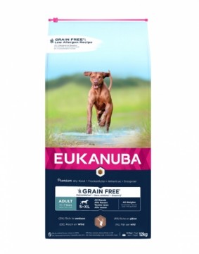 Сухой корм для собак - Eukanuba Grain Free Adult All Breed Venison, 12 кг