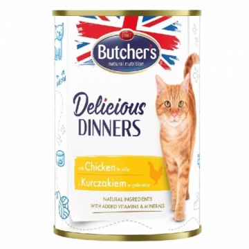 Консервы для кошек - Butchers CAT Delicious Dinners с кусочками курицы в желе 400г