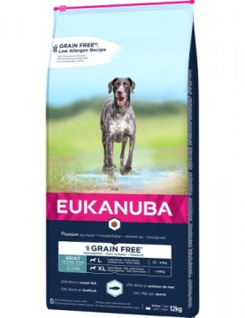 Sausa barība suņiem - Eukanuba ADULT LARGE GRAIN FREE OCEAN FISH, 12 kg