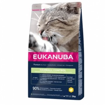 Sausā barība kaķiem - Eukanuba CAT Adult HAIRBALL CONTROL Chicken 2KG