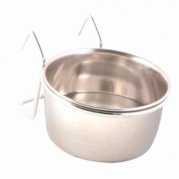 Bird bowl : Trixie, stainless steel bowl with holder, 150ml, 7cm