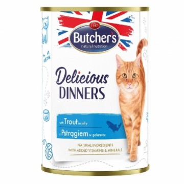 Консервы для кошек - Butchers CAT Delicious Dinners с кусочками форели в желе 400г