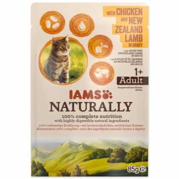 Canned cat food : IAMS CAT Naturally Adult Chicken & Lamb in gravy 85gr.