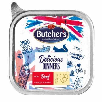 Canned food for cats - Butchers Delicious Dinners food for cats CIG with beef 100g