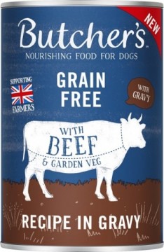 Canned food for dogs : Butchers DOG Original Recipe with beef in Gravy 400g