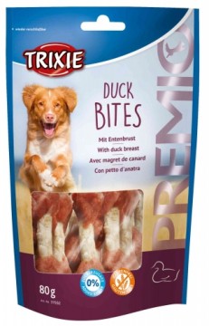 Лакомства для собак : Trixie Duck Bites 80g.