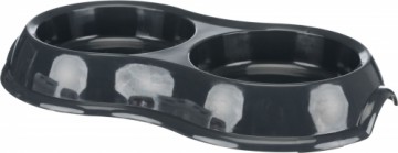 Bļoda dzīvniekiem, plastmasa : Trixie Double bowl, light, weight version, 2 × 0.2 l|ø 11 cm