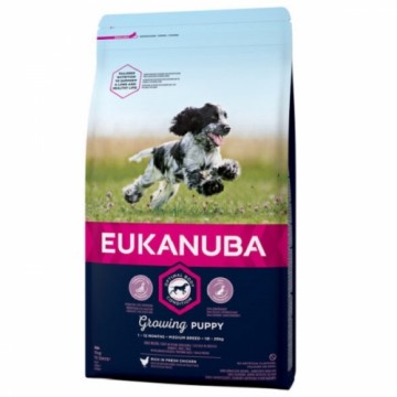 Сухой корм для щенков - Eukanuba Puppy and Junior Medium Chicken, 3 кг