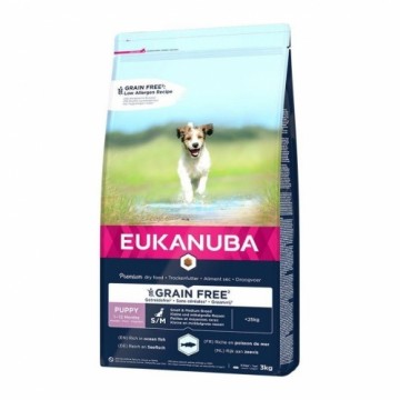 Dry food for puppies - Eukanuba Puppy & Junior, Small & Medium, GRAIN FREE OCEAN FISH, 3 kg