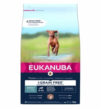 Dry food for dogs - Eukanuba Grain Free Adult All Breed Venison, 3 kg