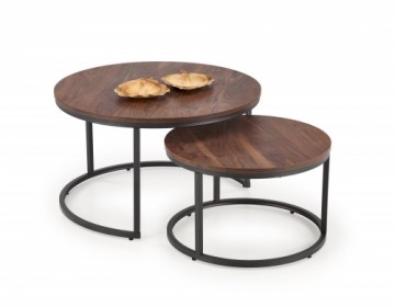 Halmar JAVA set of 2 c. tables, walnut / black