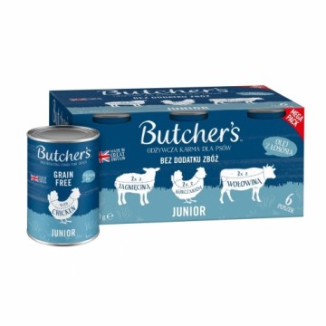 Mitrs ēdien Butcher's Original Junior Mega pack mix Cālis 6 x 400 g