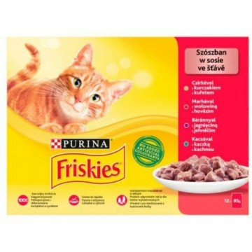 Kaķu barība Purina Friskies Mix Cālis Teļa gaļa Jēra gaļa Pīle 12 x 85 g