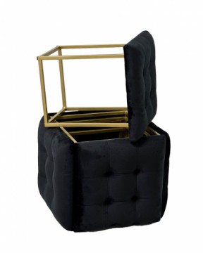 Puff-transformer 5in1 - 5 stools in 1 pouffe black velvet