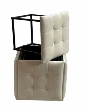 Go Gift Puff-transformer 5in1 - 5 stools in 1 pouffe cream velvet 2250