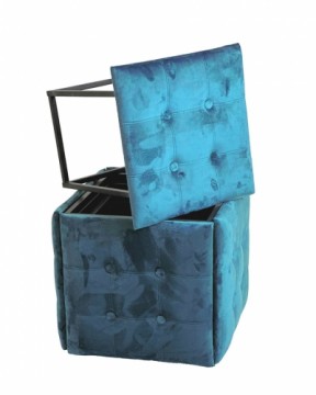 Go Gift Puff-transformer 5in1 - 5 stools in 1 pouffe blue velvet