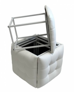 Go Gift Puff-transformer 5in1 - 5 stools in 1 pouffe white eco leather