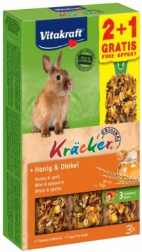 VITAKRAFT Kräcker Honey with spelt - treat for rabbits - 2 + 1