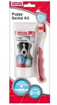 Beaphar toothpaste + toothbrush for puppies 50 g