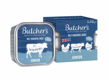 BUTCHER'S Original Junior Mega pack mix Pate - wet dog food - 4 x 150g