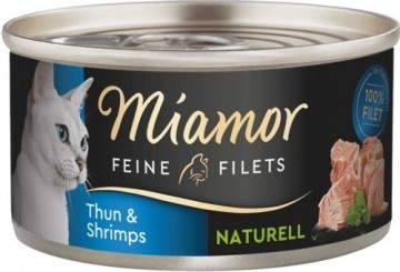 MIAMOR Feine Filets Naturell Tuna with shrimps - wet cat food - 80g