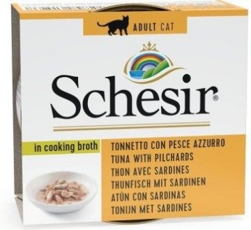 SCHESIR in cooking broth Tuna with sardines - wet cat food - 70 g