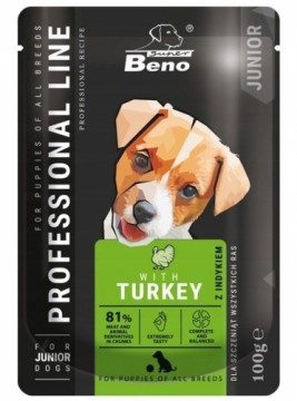 SUPER BENO Junior Turkey - wet dog food - 100 g