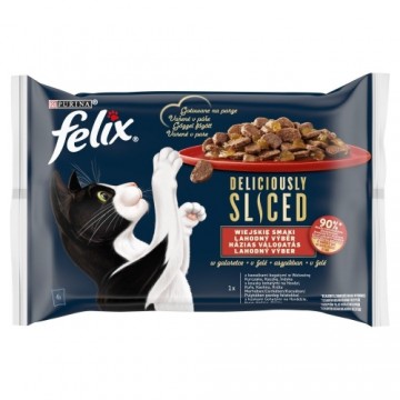 FELIX Deliciously Sliced - wet cat food - 4x 80 g