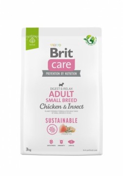 BRIT Care Dog Sustainable Adult Small Breed Chicken & Insect  - dry dog food - 3 kg