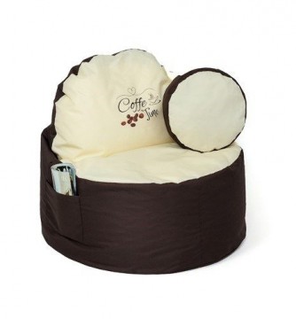 Go Gift Sako bag pouf Coffee brown-beige XXL 120 x 80 cm