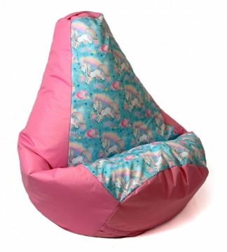 Sako bag pouffe Pear print pink-unicorn XXL 140 x 100 cm