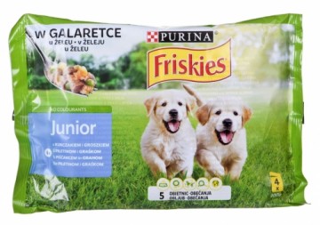 FRISKIES Junior Chicken with Peas - wet dog food - 4x100g