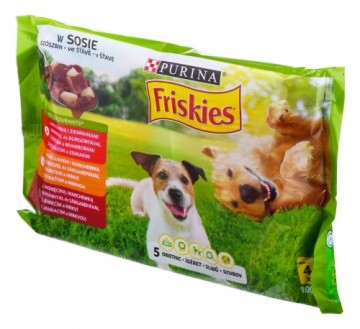 PURINA Friskies Adult - Meat - wet dog food - 4 x100 g