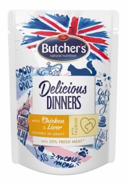 BUTCHER'S Delicious Dinners with chicken and liver - wet cat food - 100 g