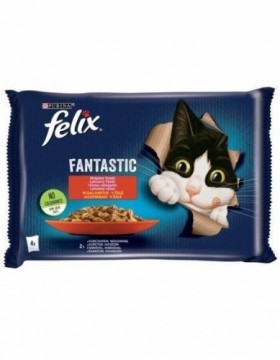 Felix Fantastic in jelly Beef with Chicken 340 g (4 x 85 g)