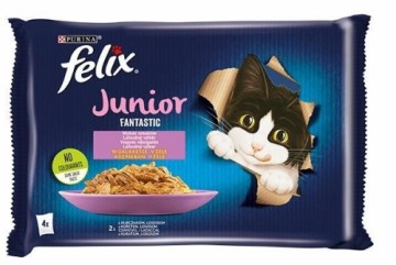 Felix Fantastic Junior rural flavors in jelly - chicken, salmon - 340g (4x 85 g)