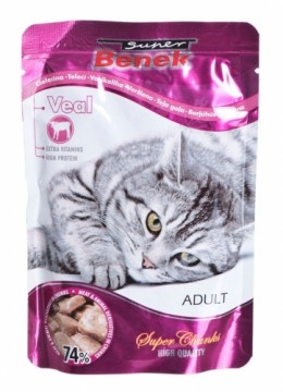 SUPER BENEK Adult Veal - wet cat food - 100 g