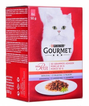 GOURMET Mon Petit Meat Mix - wet cat food - 6 x 50 g