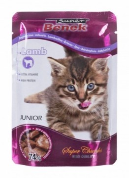 SUPER BENEK Junior Lamb in sauce - wet cat food - 100 g