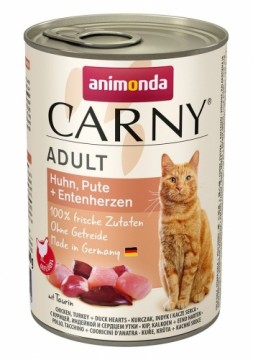 ANIMONDA Carny Adult Chicken, turkey, duck hearts - wet cat food - 400g