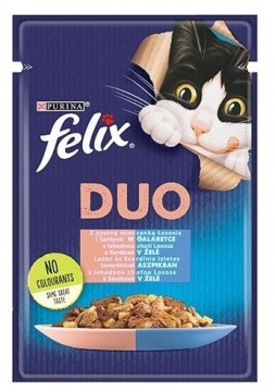 Felix Fantastic Duo with salmon and sardine in jelly - wet cat food - 85g