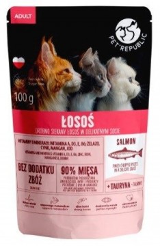 Petrepublic PET REPUBLIC Adult Salmon finely chopped - wet cat food- 100 g