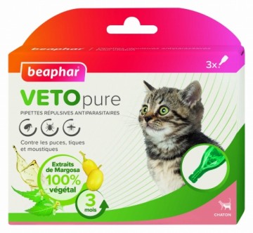 Капли от блох и клещей для котят : Beaphar Spot on Veto pure, 3 гб