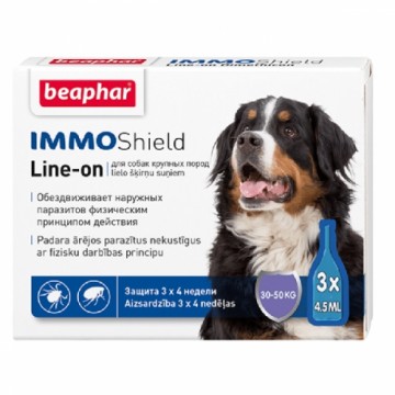 Капли от блох, клещей для собак : Beaphar IMMO SHIELD LINE ON DOG Large от 30 до 50кг. 3*4,5 мл