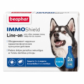 Капли от блох и клещей для собак : Beaphar IMMO SHIELD LINE ON DOG 3*3ml Medium