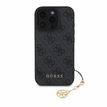 Guess 4G Charm Case for iPhone 16 Pro Max Tone on Tone Grey