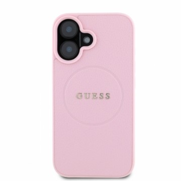 Guess PU Grained Classic Logo MagSafe Case for iPhone 16 Pink